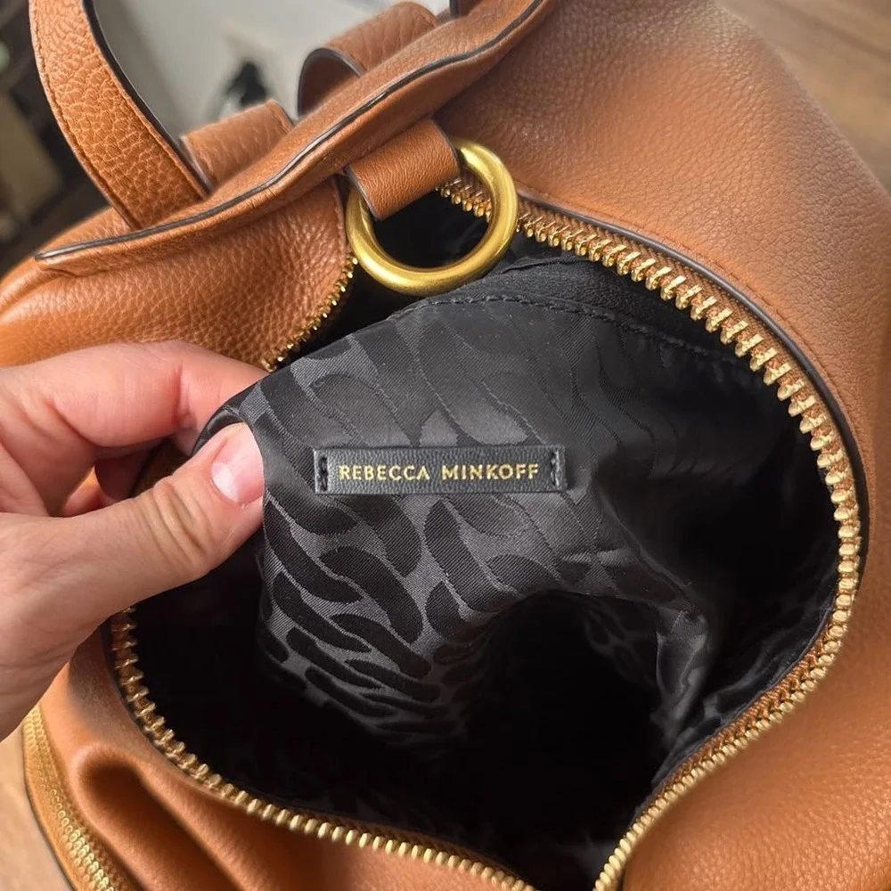 Rebecca Minkoff Julian Backpack Tan Brown Leather Gold Hardware HS21TJUB06